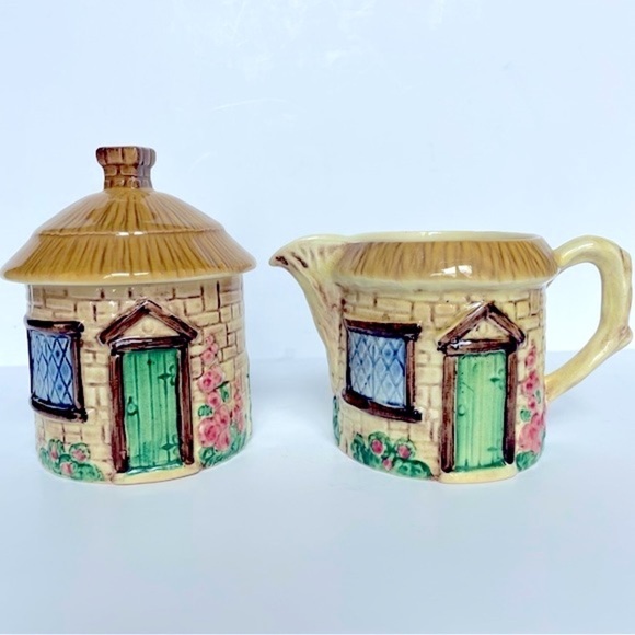 Sylva Ceramics Cottage Ware Ceramic Creamer Sugar Set Staffordshire Engl… - Picture 2 of 13